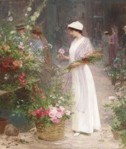 La Cueillette De Fleurs by Victor-Gabriel Gilbert