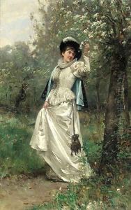 Beneath the cherry blossoms by Adrien Moreau
