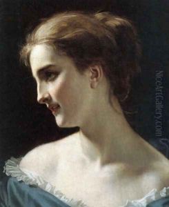 A portrait of a Woman by Hugues Merle