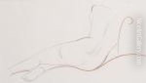 Reclining Female Nude by Eric Gill