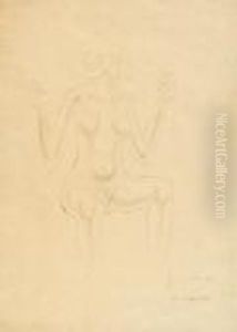 Nude With Arms Raised by Eric Gill