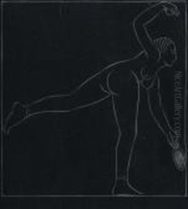 Girl Playing Tennis by Eric Gill
