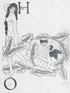Initials H And O With Venus Holding Spray And Cupid Playing Football With The World