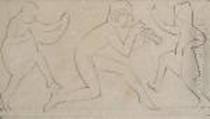 Design For Sculpture 'ariel Piping To The Children' by Eric Gill