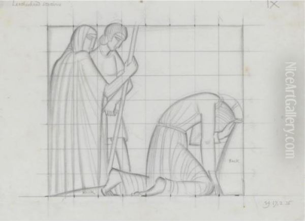 Four Studies For The Stations Of The Cross For Our Lady And St.peter, Leatherhead by Eric Gill