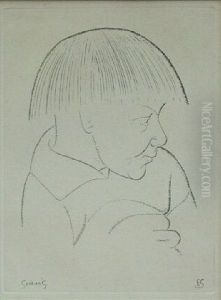 Portrait Of Gordian Gill. by Eric Gill