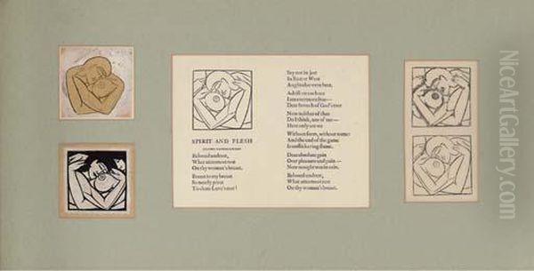 Four Working Drawings And Woodcuts For Spirit And Flesh - view 1