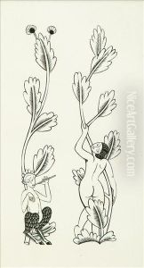 Faun Piping, Naked Girlwith Back Turned by Eric Gill