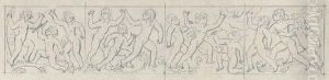 Study For Stone Relief At Sloane Street House by Eric Gill