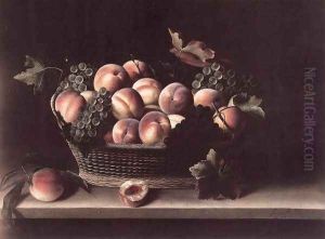 Basket with Peaches and Grapes 1631 by Louise Moillon