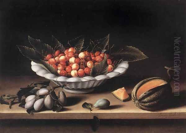 Cup of Cherries and Melon 1633 - view 1