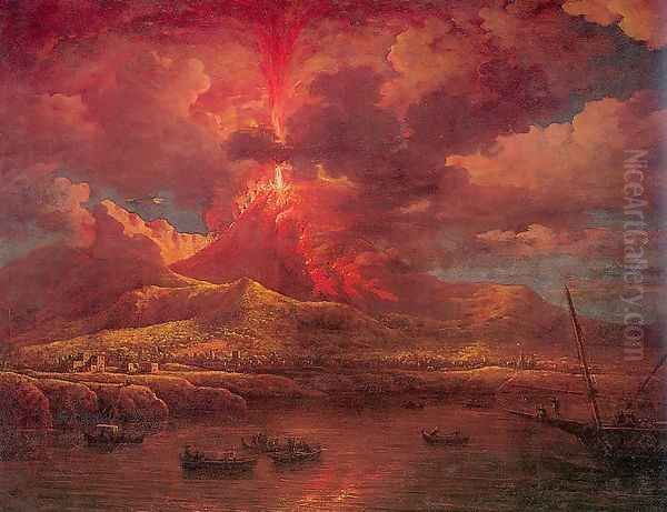Vesuvius Erupting at Night 1768 - view 1