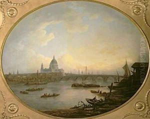 Blackfriars Bridge and St Pauls Cathedral 1774 by William Marlow