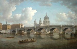Blackfriars Bridge and St Pauls Cathedral by William Marlow