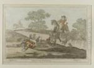 Hounds Finding, Hounds In Full-cry, Coming In At The Death, Hounds Throwing Off by James Gillray