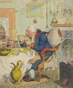 "temperance Enjoying A Frugal Meal" by James Gillray