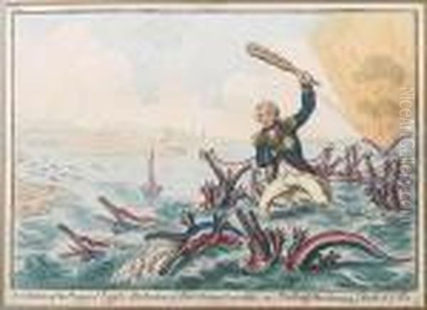 Extirpation Of The Plagues Of
Egypt, Destruction Of Revolutionary Crocodiles, Or British Hero
Cleansing Ye Mouth Of Ye Nile - view 1