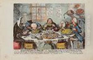 Substitutes For Bread - Or - Right Honorables Saving The Loaves And Dividing The Fishes by James Gillray