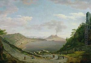 View of the Bay of Naples with Mount Vesuvius in the Distance by William Marlow