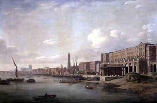 The Adelphi and the York Water Tower from the Thames 1775 - view 1