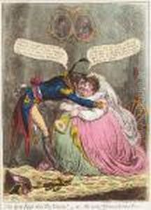 The First Kiss In Ten Years! Or The Meeting Of Britannia And Citizen Francois by James Gillray