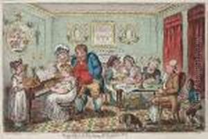Farmer Giles & His Wife
Shewing Off Their Daughter Betty To Their Neighbours On Her Return From
School by James Gillray