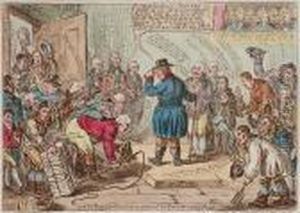 An Old English Gentleman Pestered By Servants Wanting Places by James Gillray