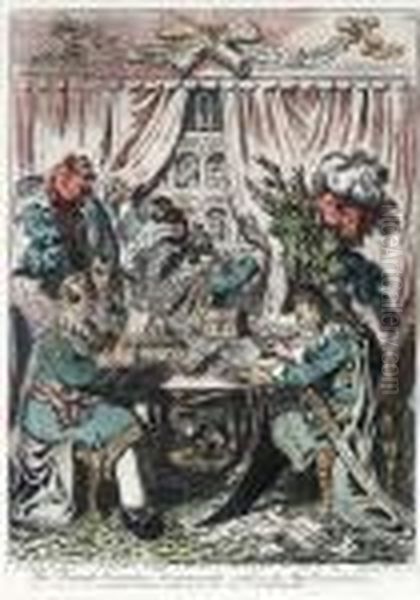 The French Consular Triumverate,
Settling The New Constitution,with A Peep At The
Constitutional-pigeon-holes Of The Abbe Seiyesin The Back Ground - view 1