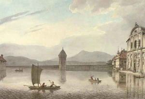 View of Lucerne, Kapellbrucke, Switzerland by William Marlow