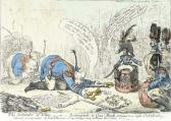 The Surrender Of
Ulm--or,--buonaparte & Genl. Mack, Coming To Aright Understanding,
--intended As A Specimen Of Frenchvictories--i.e. Conquering Without
Bloodshed!!! - view 1