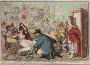 The Man Of Feeling, In Search Of Indispensibles:- A Scene At The Little French Milleners by James Gillray