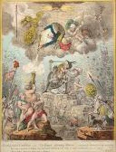Confederated Coalition;-or-the 
Giants Storming Heaven,-with The Gods Alarm'd For Their Everlasting 
Abodes