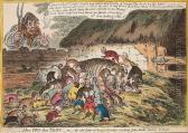 More Pigs Than Teats; -or- The
New Litter Of Hungry Grunters, Sucking John Bulls Old Sow To Death - view 1