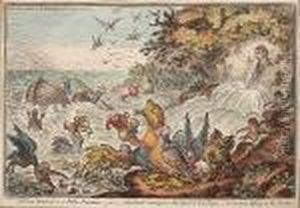 A Great Stream From 
Petty-fountain;-or- John Bull Swamped In The Flood Of New 
Taxes;-cormorants Fighting In The Stream