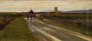 Maremma Toscana Con Carro E Cavalli by Francesco Gioli