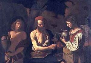Lot and his daughters by Bartolomeo Manfredi