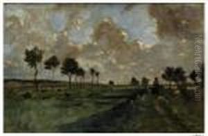 "paesaggio Toscano" 1880ca by Francesco Gioli