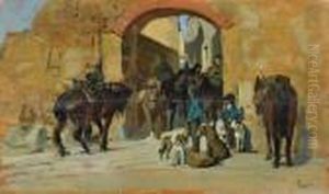 Capalbio: Partenza Per La Caccia Al Cinghiale by Luigi Gioli