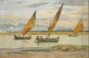 Barche Alla Foce by Luigi Gioli
