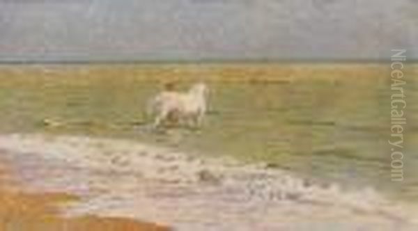 Figura Con Cavallo In Riva Al Mare - view 1