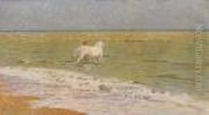 Figura Con Cavallo In Riva Al Mare by Luigi Gioli
