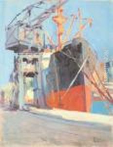 Nel Porto Di Livorno by Luigi Gioli