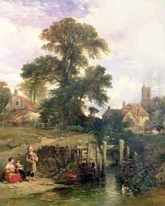 Gillingham on the Medway 1841 by William James Muller
