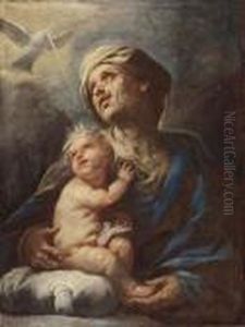 Saint Elizabeth And The Infant Saint John The Baptist by Luca Giordano