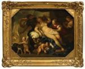 Mars Et Venus by Luca Giordano