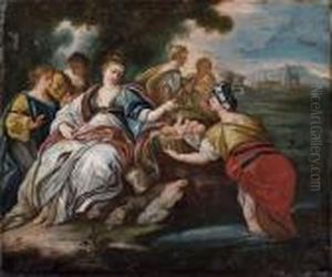 Ritrovamento Di Mose by Luca Giordano