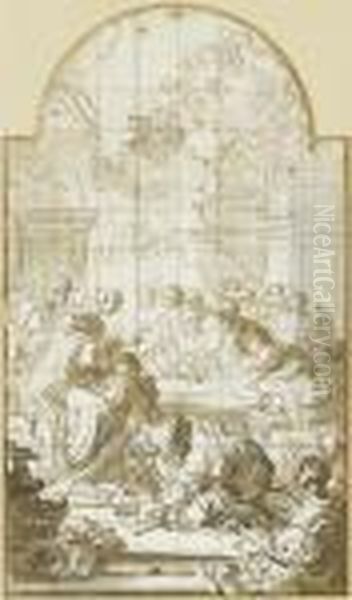 Jesus And The Adulteress - view 1