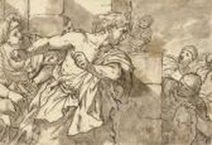 Samson And The Philistines by Luca Giordano