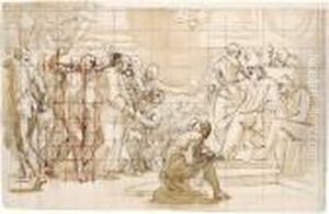Ein Gefangener Wird Einem Machthaber Vorgefuhrt by Luca Giordano