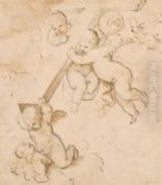 Putti Carrying A Cross - view 1